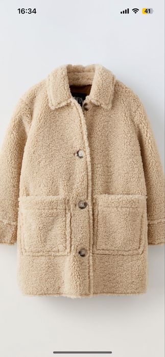 Zara дубленка демисезонная