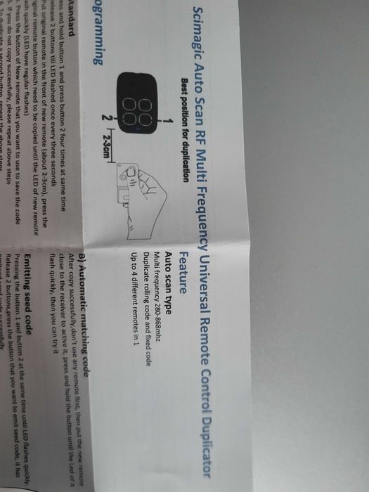 Telecomanda universala usa garaj life fido 2 433.92MHz, 2 bucati. Noi!