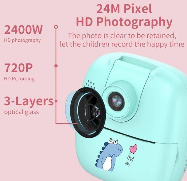 Детская мгновенная камера с термопринтером Детские цифровые фотоаппара