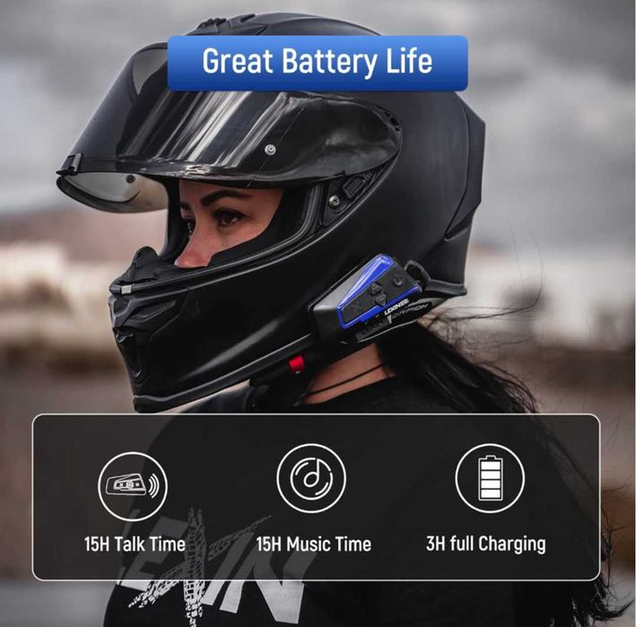 LEXIN B4FM Bluetooth слушалки пакет 2 бр. комплект интерком за каска