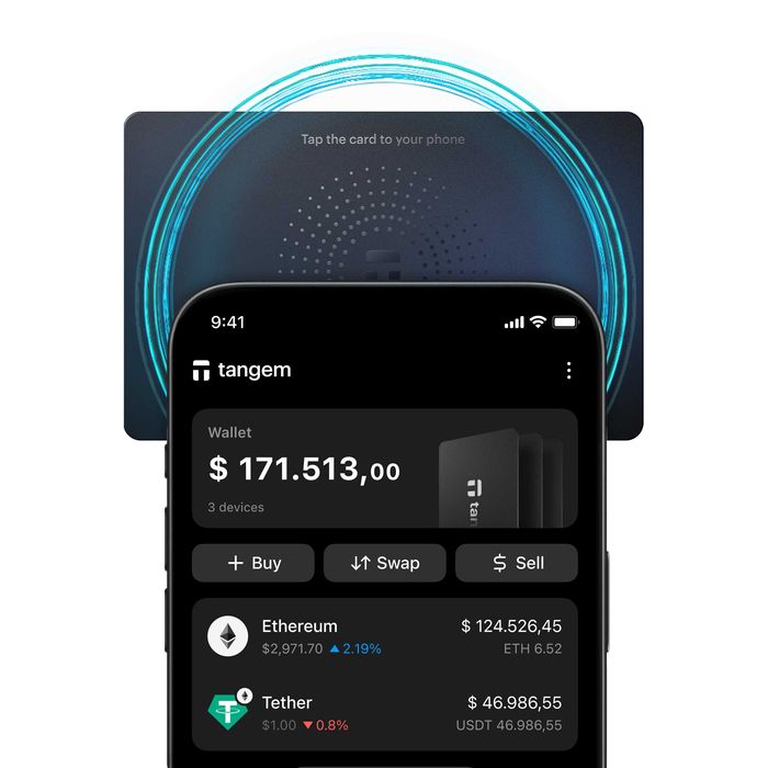 Крипто кошелек Tangem холодный кошелек Black 3-карты