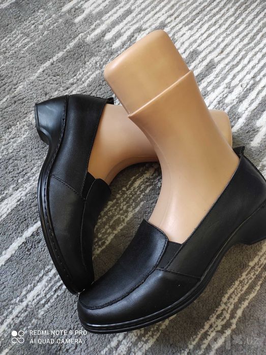 Туфли кожанные черные классические фирма "24 comfort shoes" 39 размер