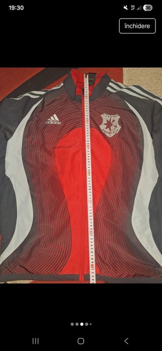geaca trening adidas L  fotbal buzunare cu fermoare