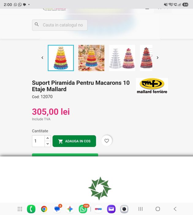 Suport Piramida pentru macarons 10 etaje Mallard