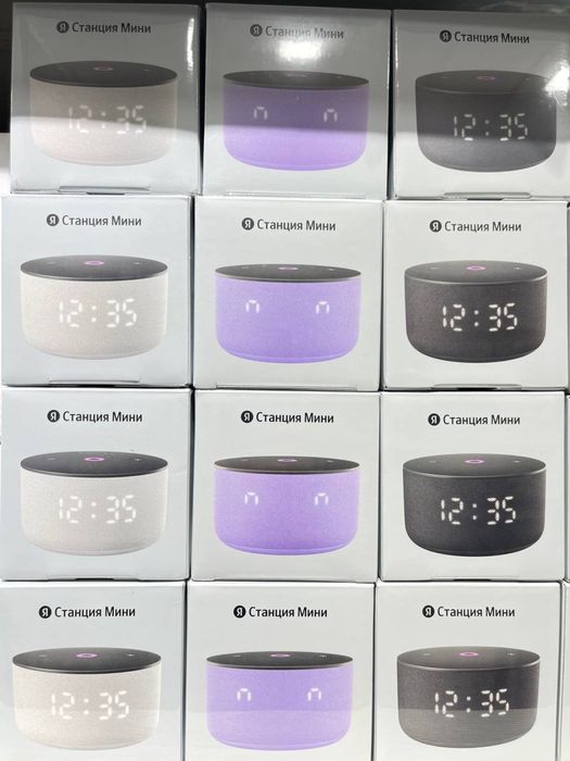 Умная колонка Алиса  Яндекс Станция Мини 3 с часами , 12Вт