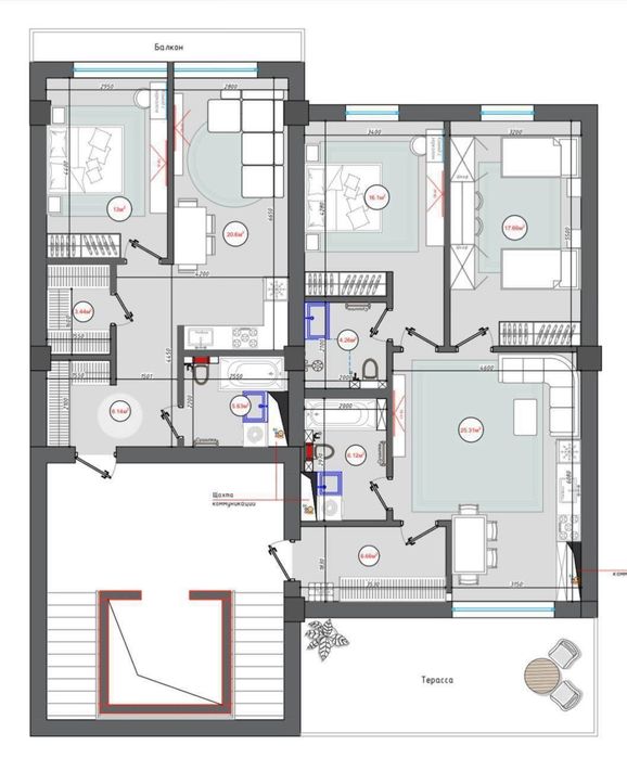 Продается 5ти ком квартира, ЖК Nukus Avenue, ор-р: ул.Нукусская, 170м²