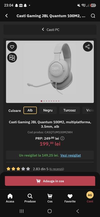 Vand casti gaming jbl
