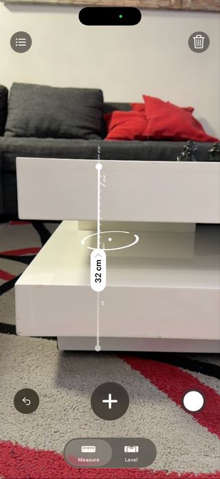 Маса бял лак MDF въртяща/2 нива