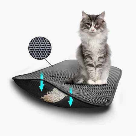 Двуслойна постелка за котешка тоалетна / Подложка за котешка тоалетна