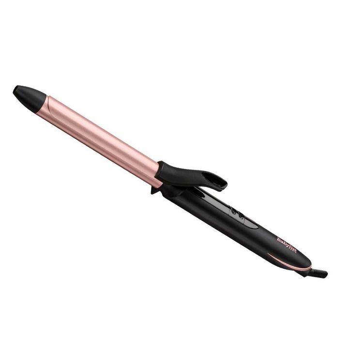Ondulator BaByliss C450E, Defined Curls 19mm, 210 grade, Invelis Quartz-Ceramic, 6 trepte de temperatura, LED, Roz/Negru - BaByliss