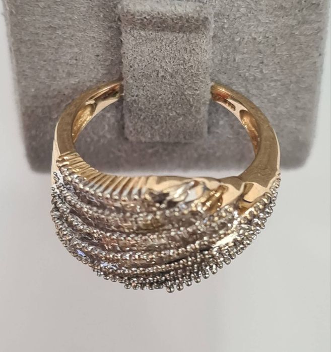 Inel din aur galben 14k cu diamante naturale, IAU801