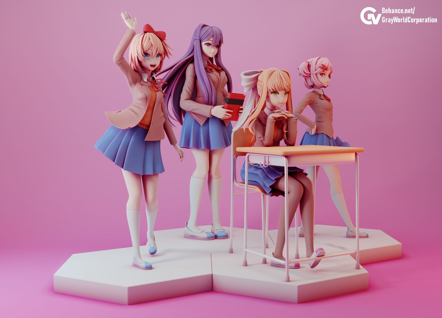 Stl файлы для 3D печати персонажей Doki Doki Literature Club: 1 200 тг. -  Прочие детские товары Актау на Olx