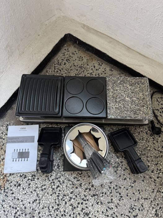 Електрическа Раклет Грил Скара Livoo Fondue Raclette DOC234 1650W 3в1