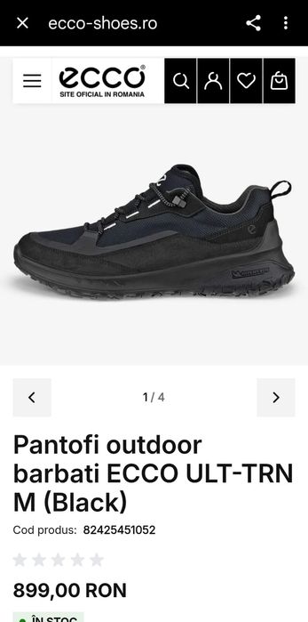 Pantofi sport ECCO Ult-trn Low Black waterproof marimea 46