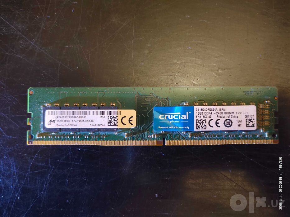 Продаётся оперативная память DDR4 16GB Crucial 2400MHz