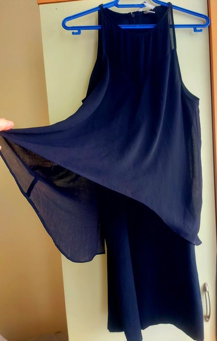 Тъмносиня лятна рокла,размер М отговаря