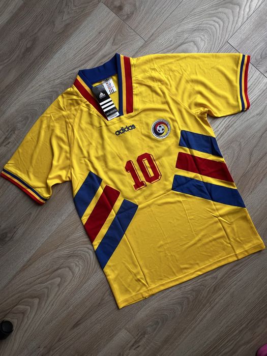 Tricou de fotbal nationala Romaniei Hagi 10 Adidas Marime M World Cup 1994