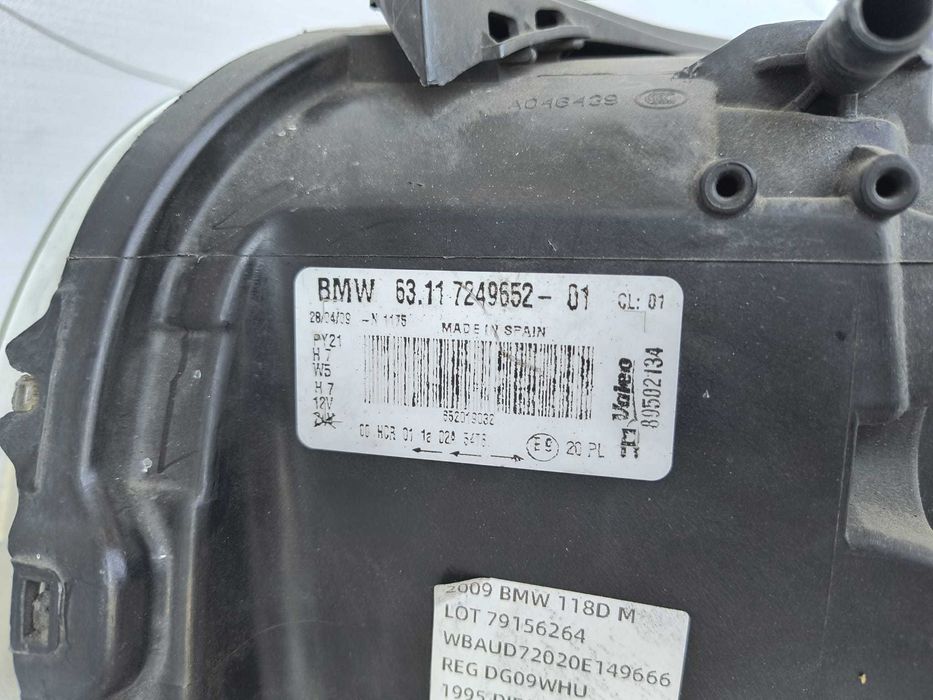 Far Dreapta Uk Halogen Bmw 1 E81 E87 2009 / 2007-2011 Cod OEM 63117249652 (1E1)