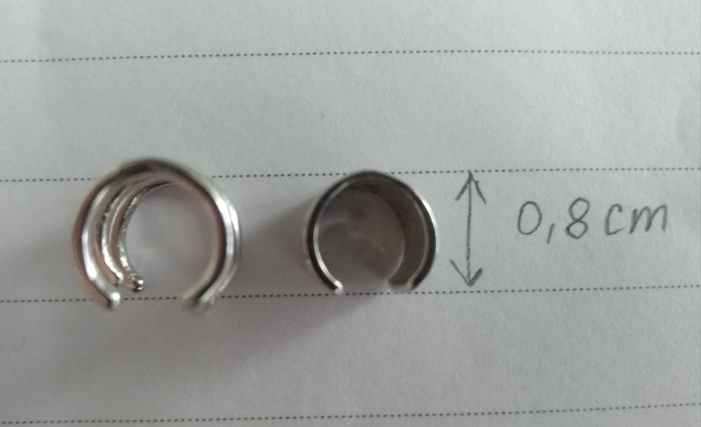 серебряные серьги-каффы