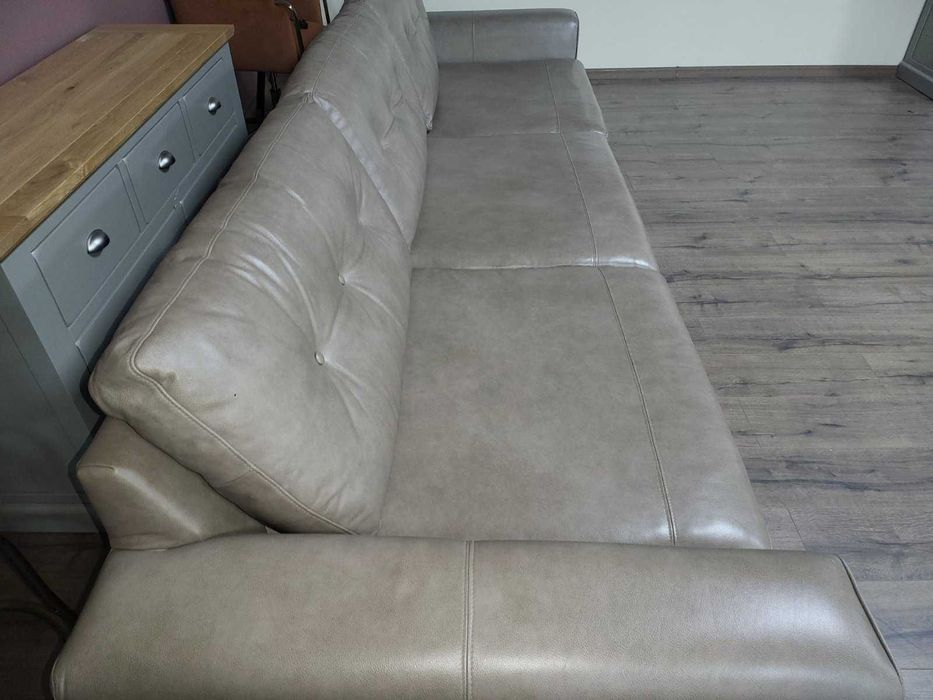 Бежов кожен диван четворка - 100 % естествена кожа
