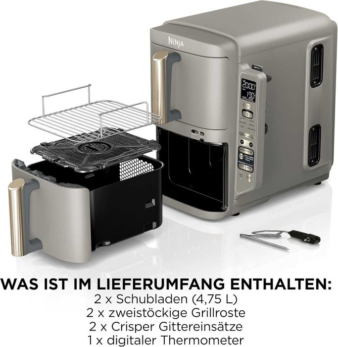 Нов Фритюрник с Горещ Въздух Air Fryer Ninja - Double Stack SL451EU XL Smart Cook, 9.5 л, 2 Години Гаранция