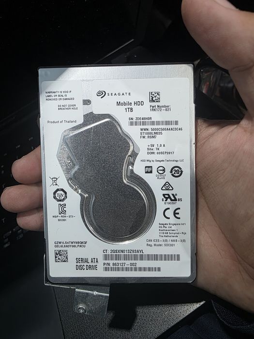 1 tb hdd pachte yangi ishlatilmagan