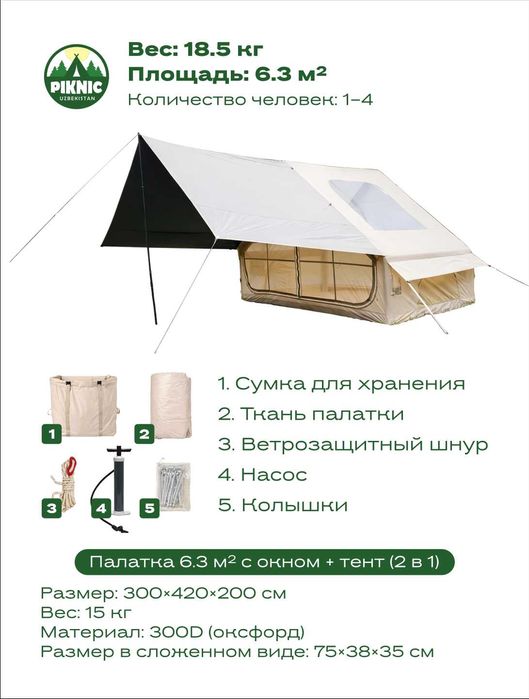 Надувная палатка для пикника.