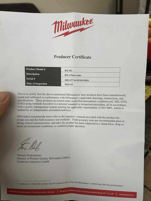 Лазерен нивелир Milwaukee