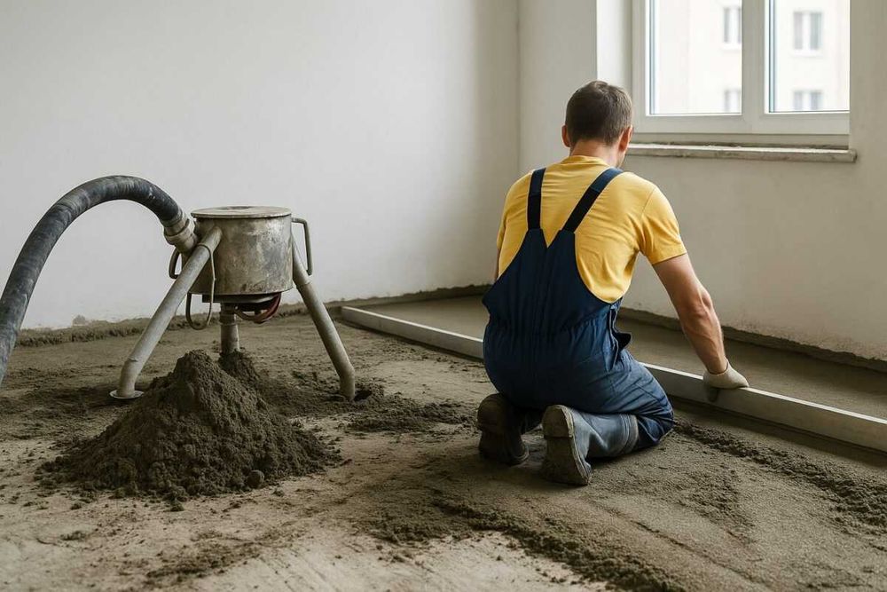 Стяжка пола Полусухая стяжка пола Ровный пол за 1 день