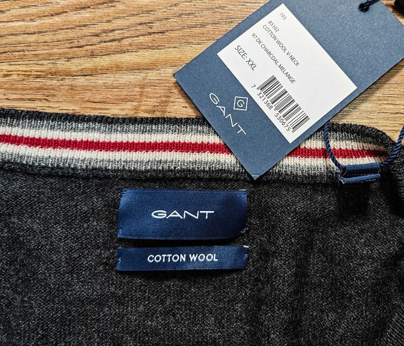 GANT Оригинален мъжки пуловер Памук / Вълна размер XXL НОВО