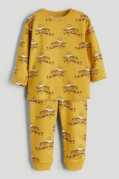 pijamale copii unisex galbene