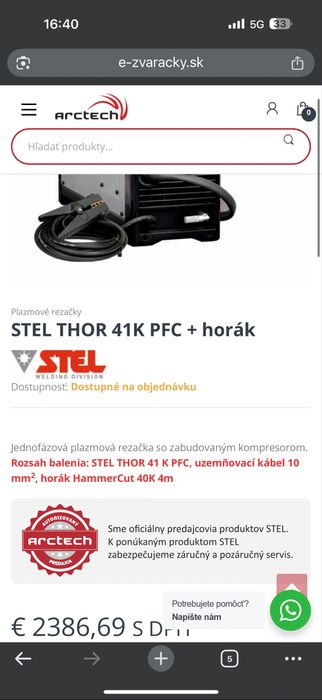 Plasma de debitat metale Stel Tkor 31 k - 30 amperi / 220v / 12 mm max