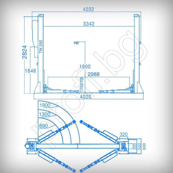 Подемник 5t PROFI TWIN BUSCH GmbH GERMANY автоматично спускане. ЛИЗИНГ