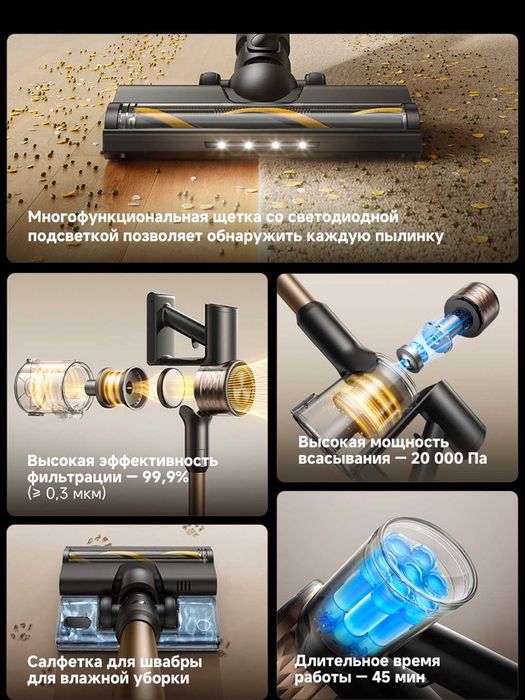 Вертикальный беспроводной пылесос DREAME R10 S Lite