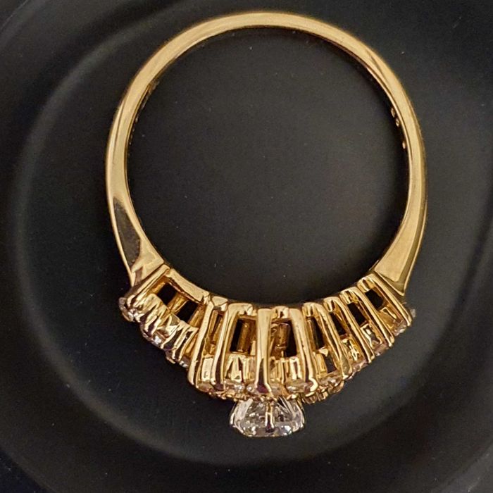 frumos inel aur 14k cu diamante naturale