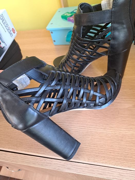 Sandale toc gros  just fab negre marimea 36