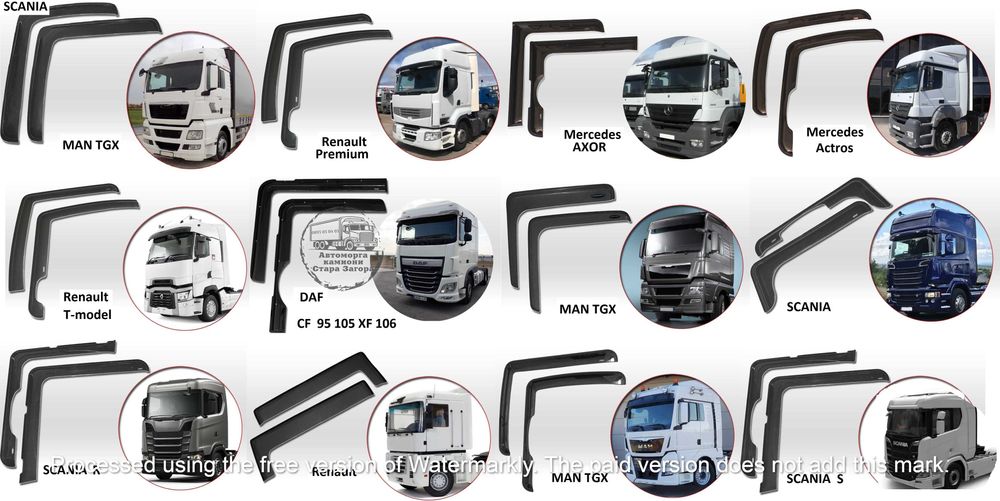 Ветробрани за товарни автомобили DAF IVECO MAN RENAULT SCANIA VOLVO...