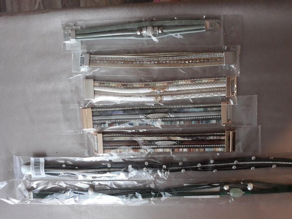 Нови гривни кожа, мъниста, камъни