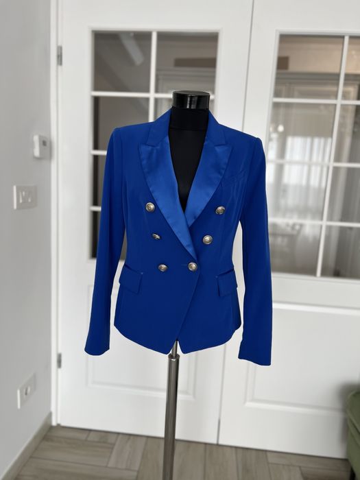 Sacou albastru elegant, tip Balmain