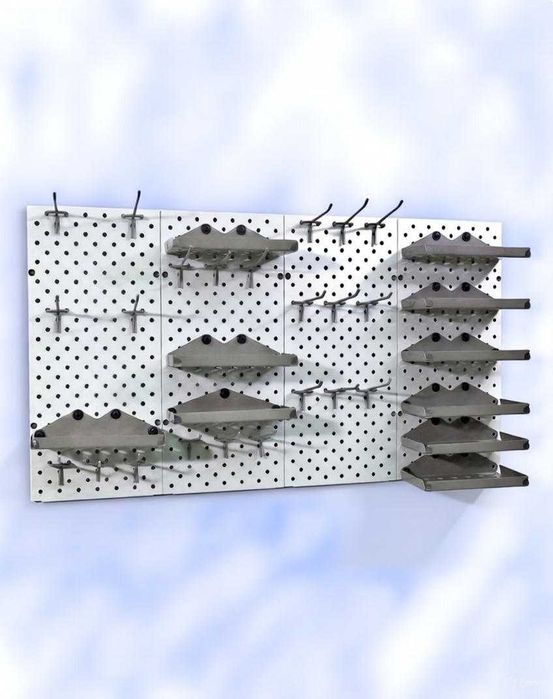 Teshilgan panel, перфопанель, do'konda ilgaklar uchun panel