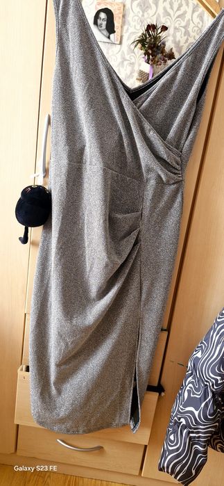 Rochie superba argintie de seara mar 44 46