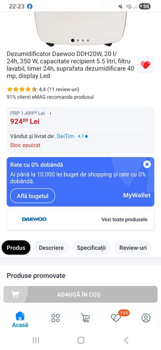 De vinzare Dezumificator 5.5