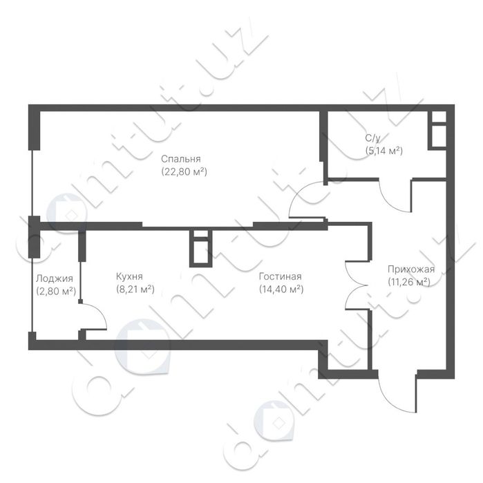 Продаётся 2-х комнатная 67,09 м2 НРЖ Мафтун Макон