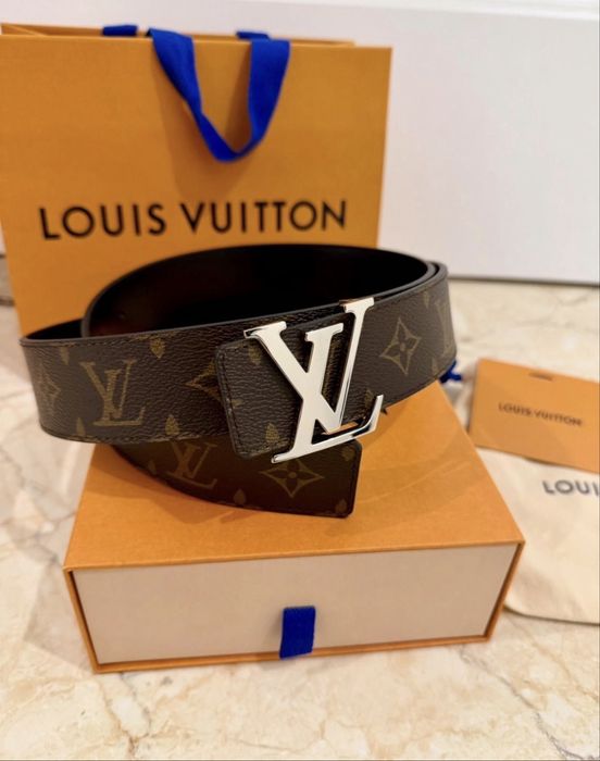 Curea Louis Vuitton Silver Buckle Brown (Nou, Sigilata)