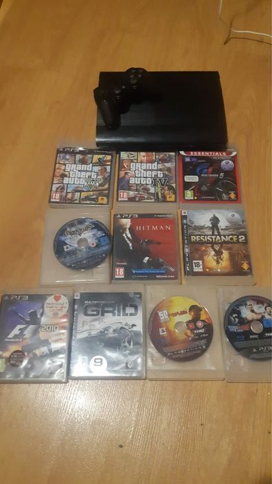 Playstation 3 super slim+10 игри 1-джохстик