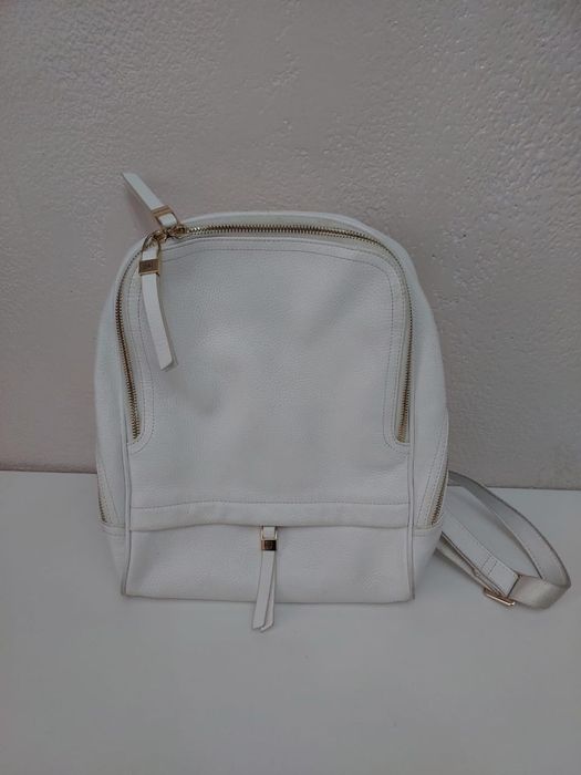 Рюкзак кожаный белый