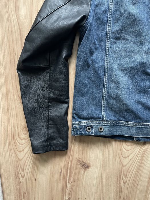 SCOTCH & SODA Leather vs Denim jacket/мъжко дънково яке /естествена кожа XL