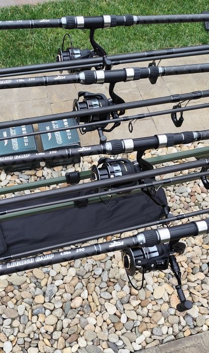Set Pescuit,4 Lansete 3,90m,4 Mulinete 7000,Rod Pod,Senzori,Swingere