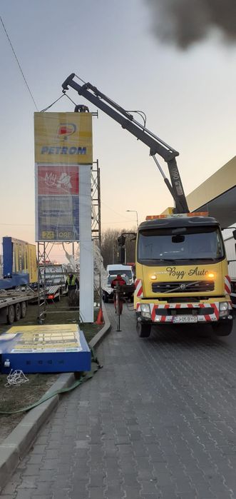 Platforma auto   16 t Macara 4,t platou si furca hidraulic