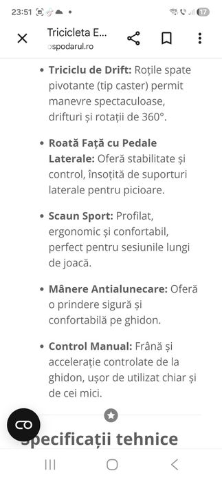 tricicleta electrica drift copii